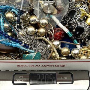 2 lbs Jewelry Lot Vintage to Now Costume Wear Resell Craft Harvest